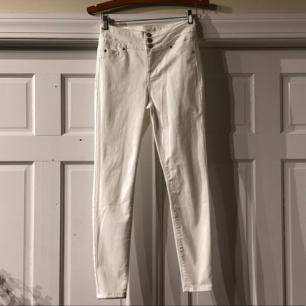 Celebrity Pink White Denim High Rise Skinny Jeans